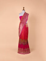 Handwoven Rani Pink Silk Saree