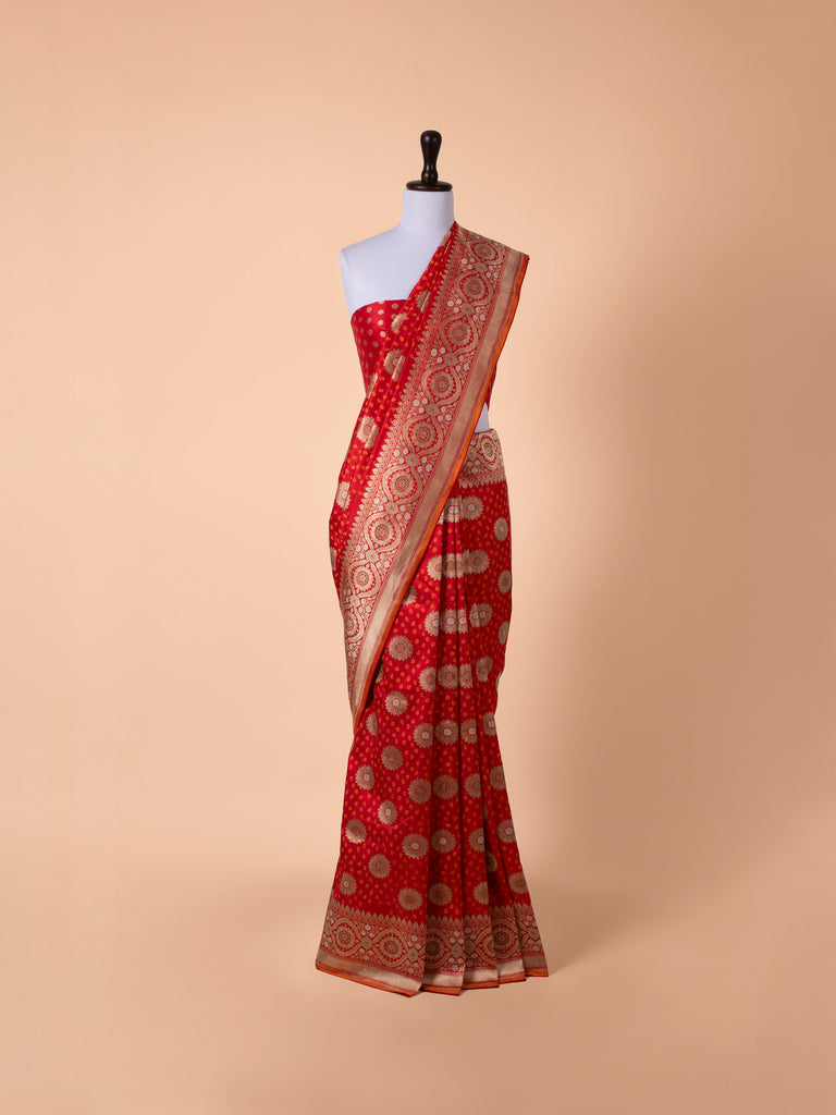 Handwoven Red Silk Saree