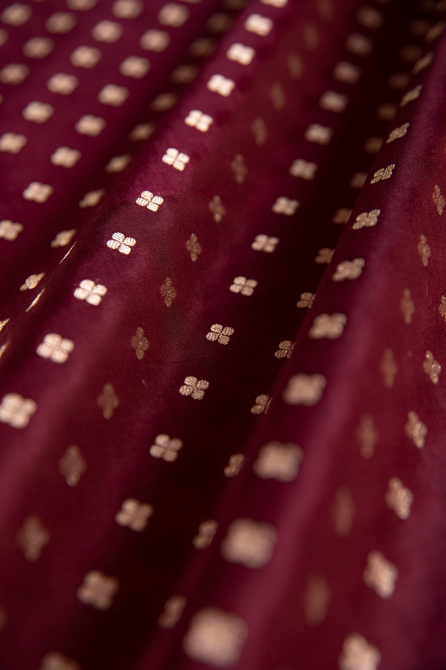 Handwoven Garnet Silk Fabric