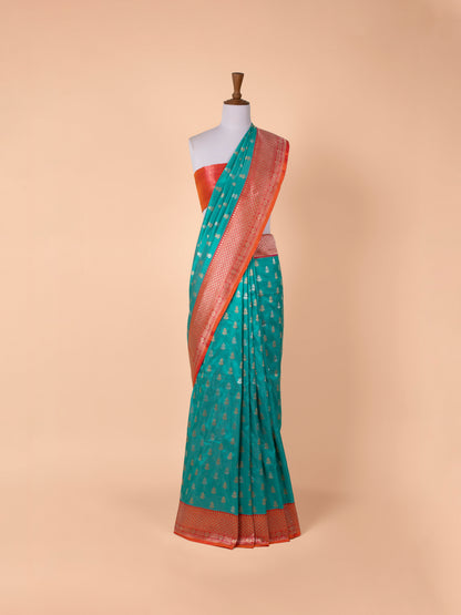 Handwoven Sea Green Silk Saree