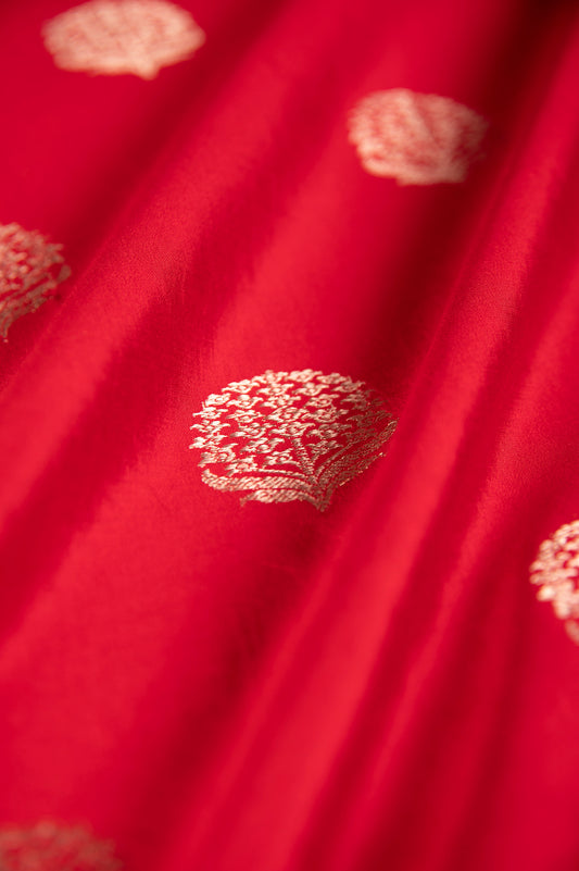 Handwoven Red Silk Fabric