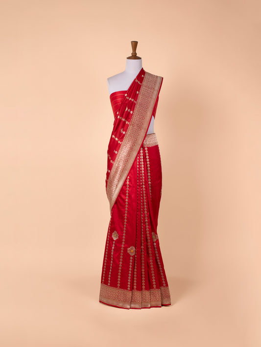 Handwoven Red Silk Saree