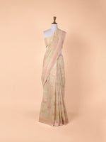 Handwoven Beige Cotton Saree