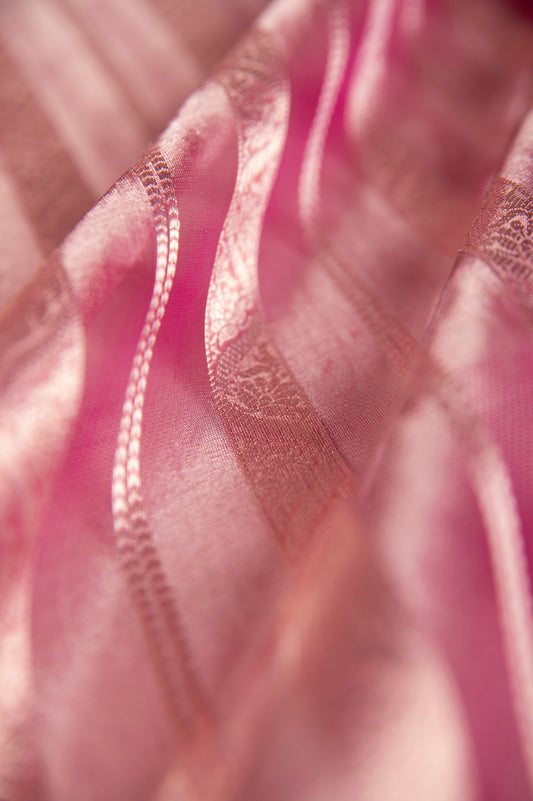 Handwoven Pink Tissue Fabric