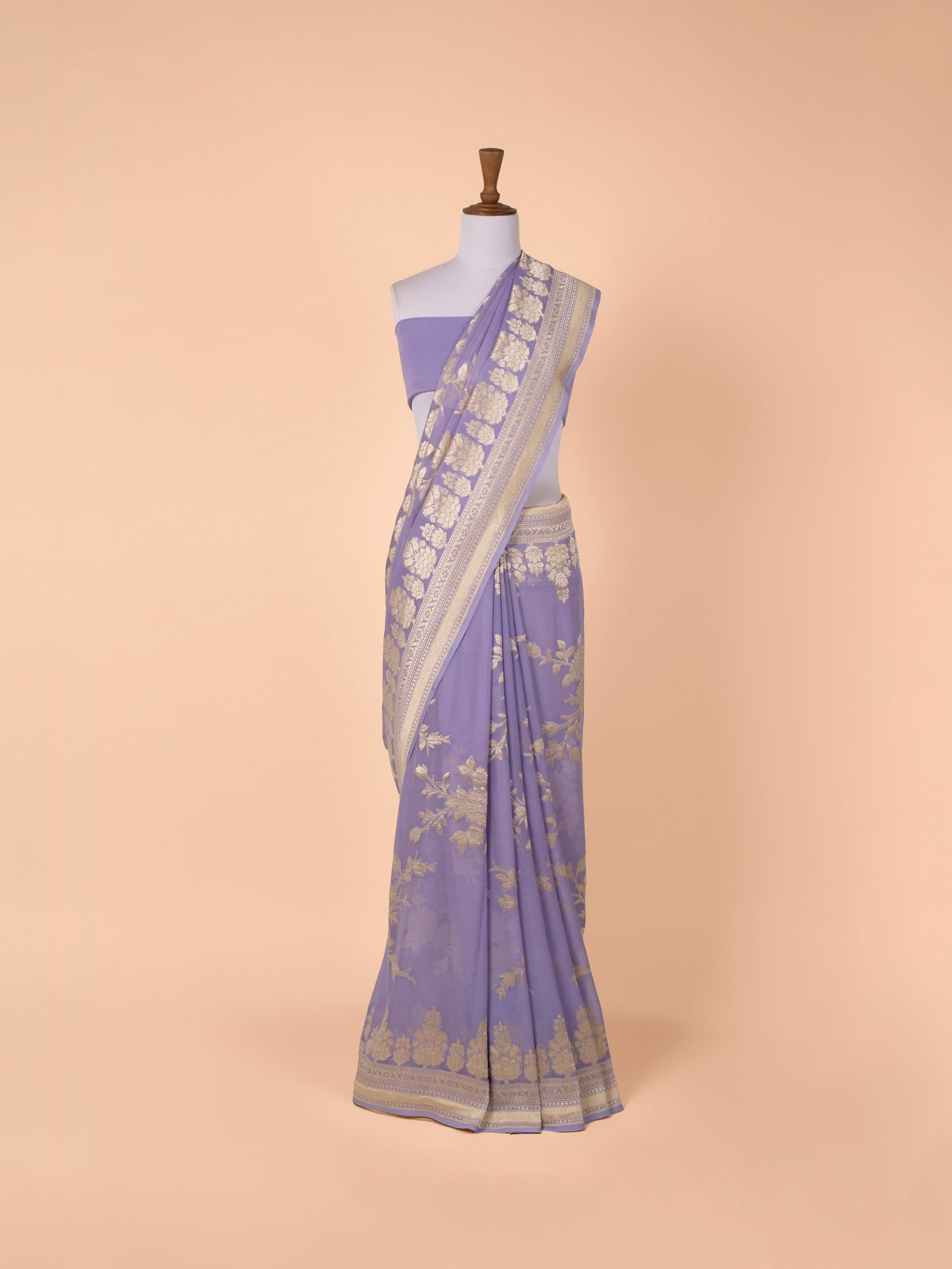 Handwoven Purple Georgette Saree