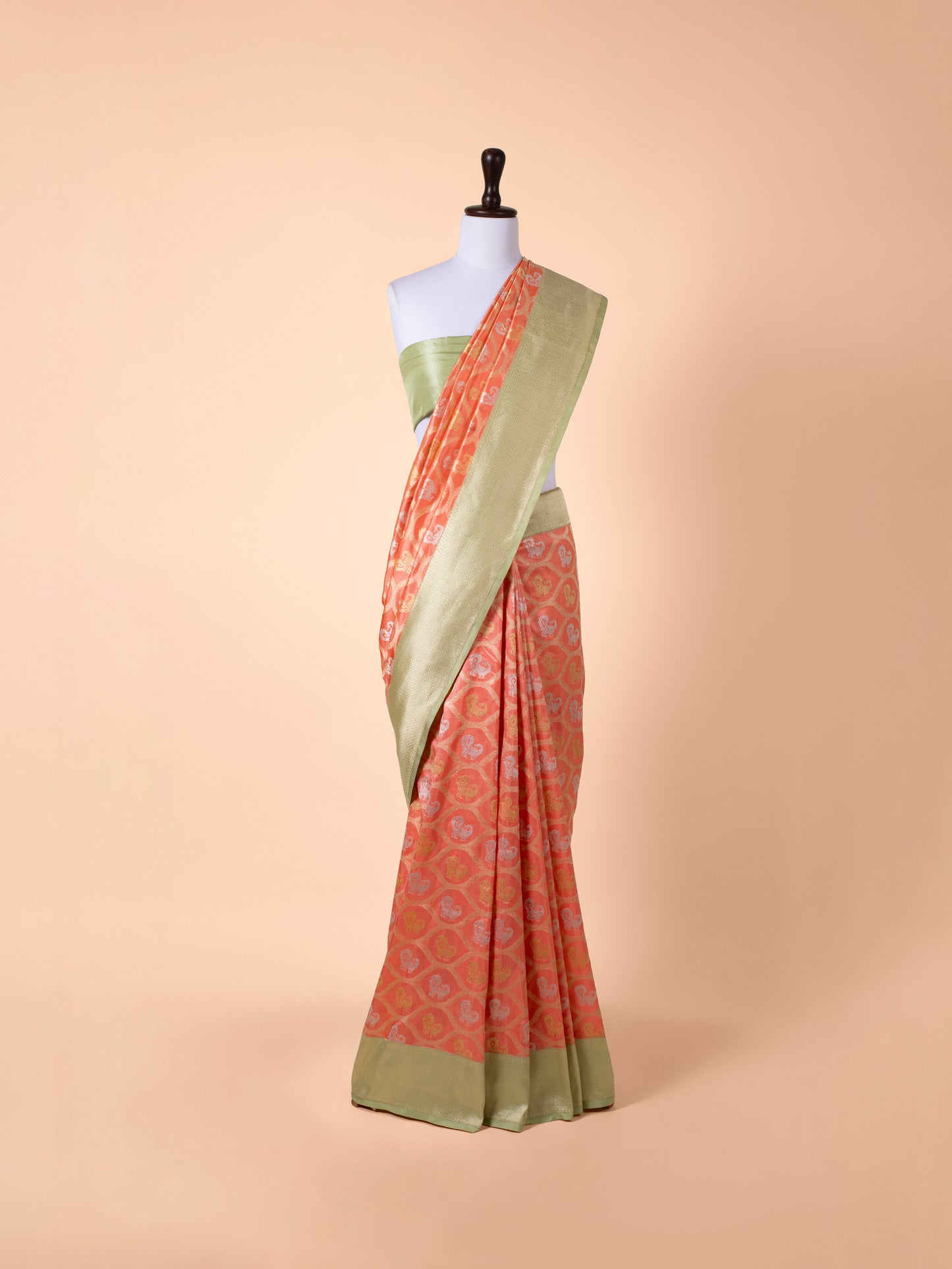 Handwoven Orange Silk Saree