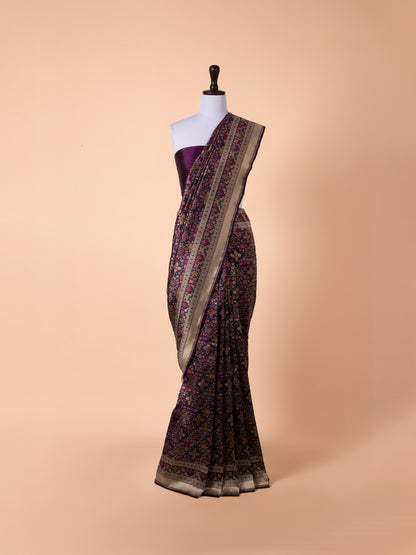 Handwoven Magenta Silk Saree