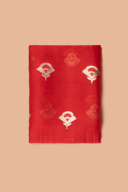 Handwoven Red Organza Fabric