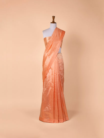 Handwoven Peach Silk Saree