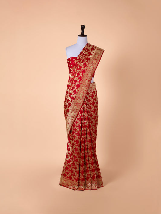 Handwoven Red Silk Saree