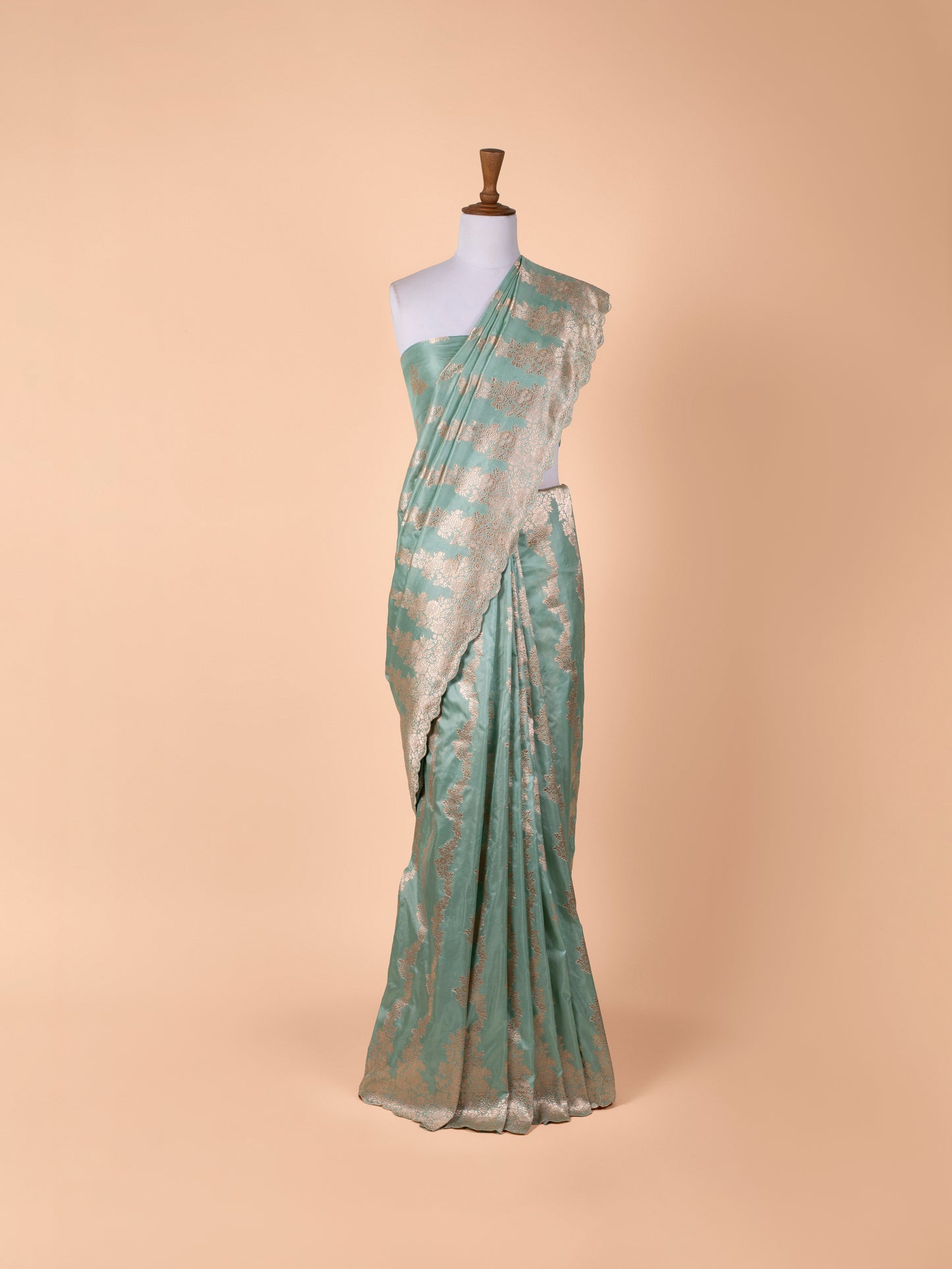 Handwoven Turquoise Blue Silk Saree