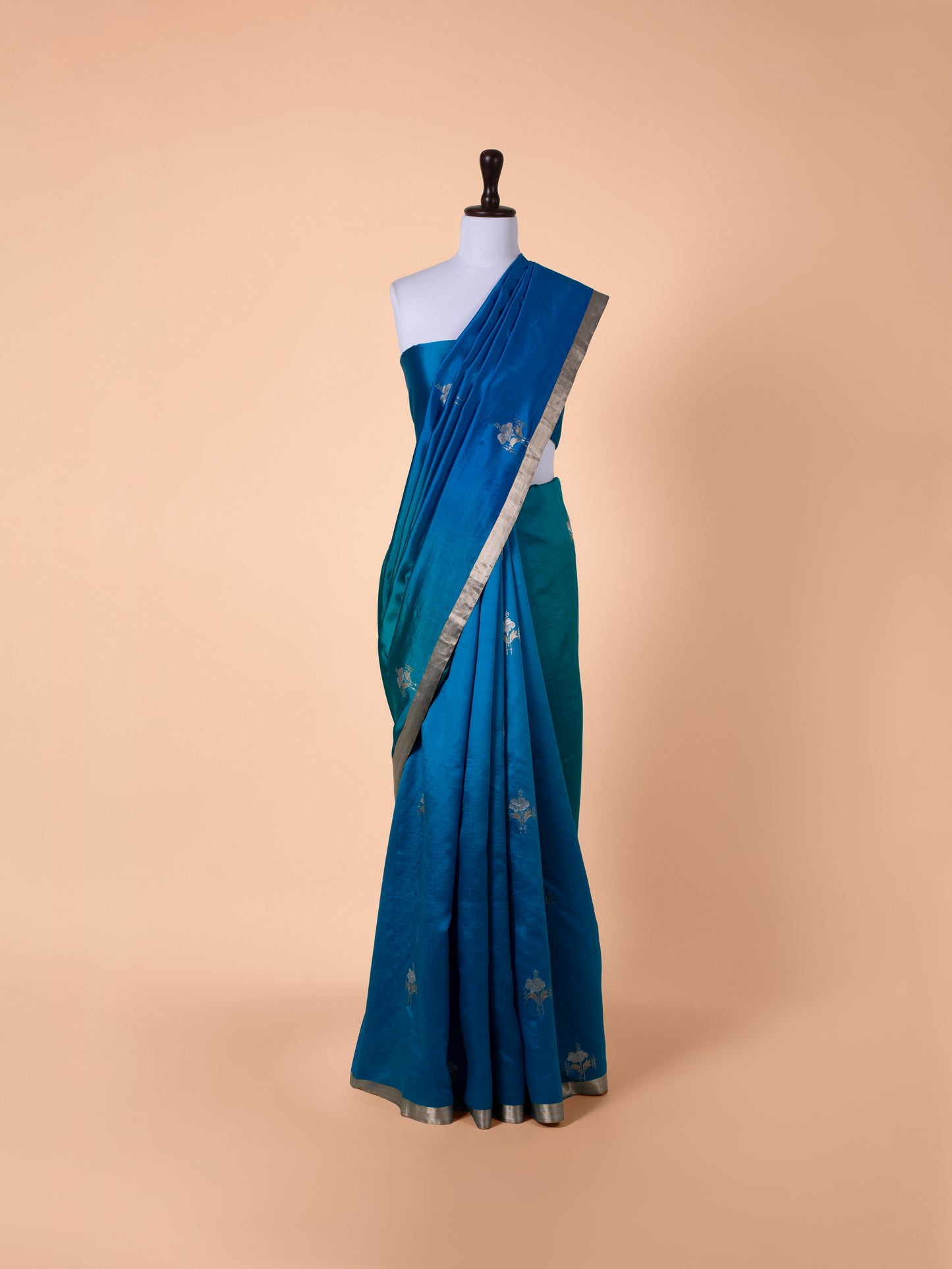 Handwoven Blue Silk Saree