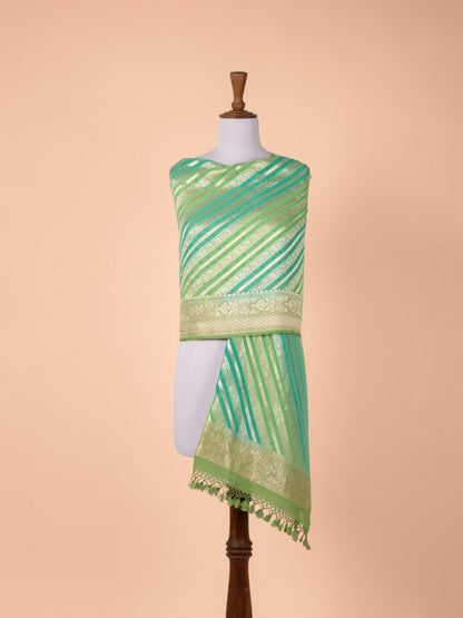 Handwoven Sea Green Georgette Dupatta