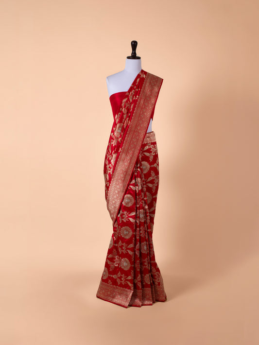 Handwoven Red Silk Saree