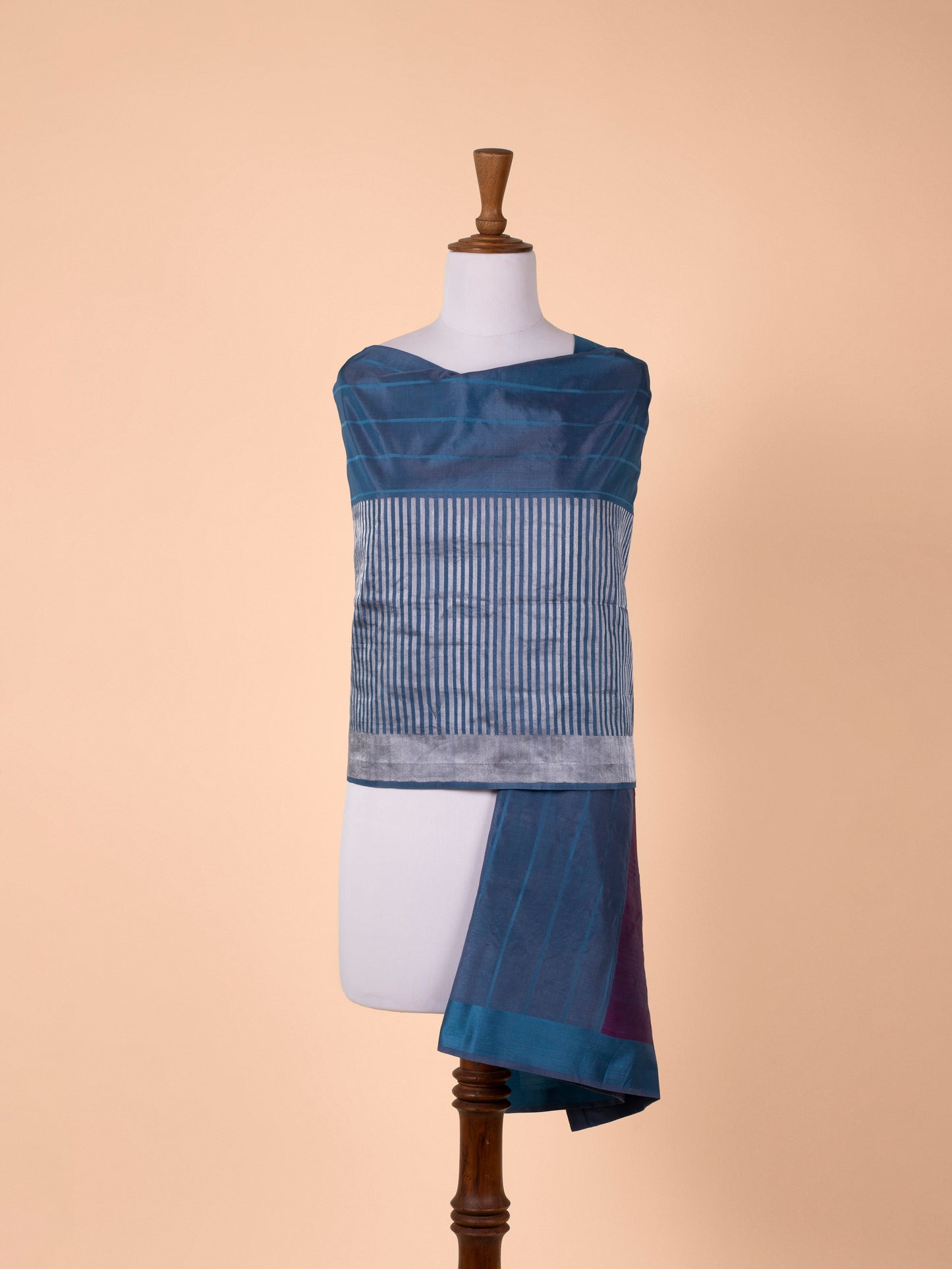 Handwoven Blue Silk Dupatta