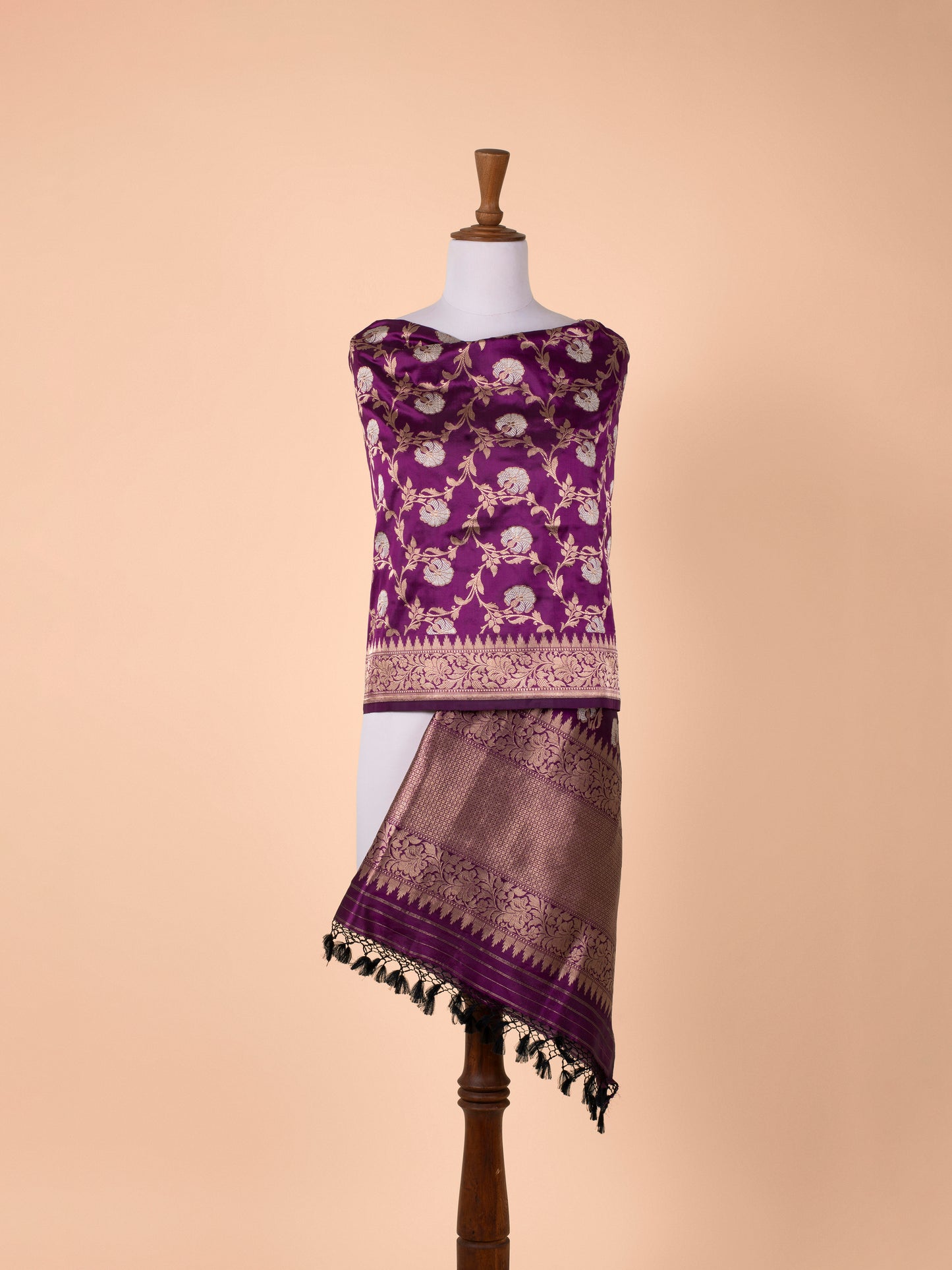 Handwoven Purple Silk Dupatta