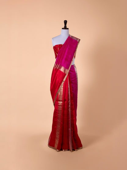 Handwoven Red Silk Saree