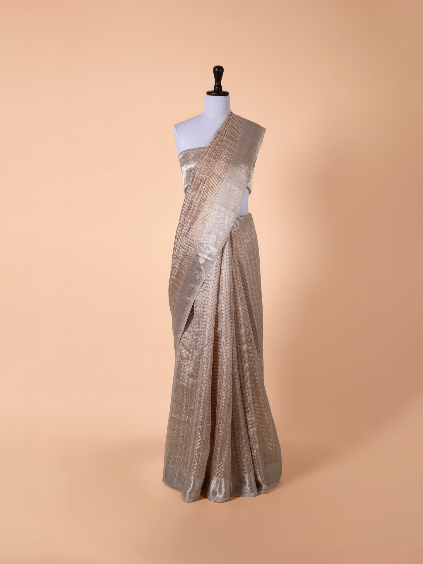 Handwoven Beige Silk Saree