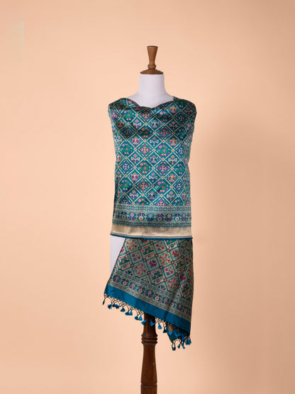 Handwoven Green Silk Dupatta