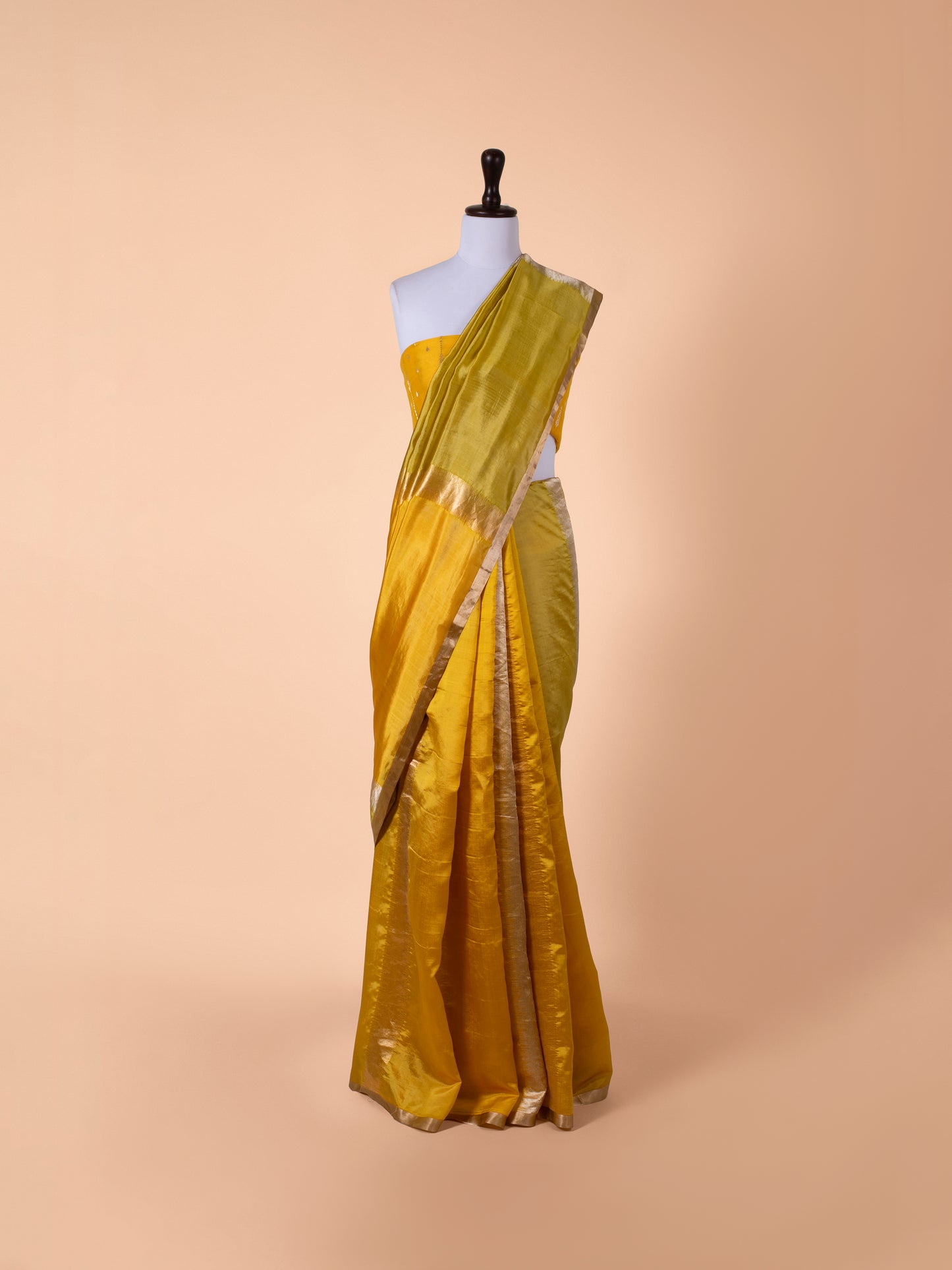 Handwoven Mustard Silk Saree