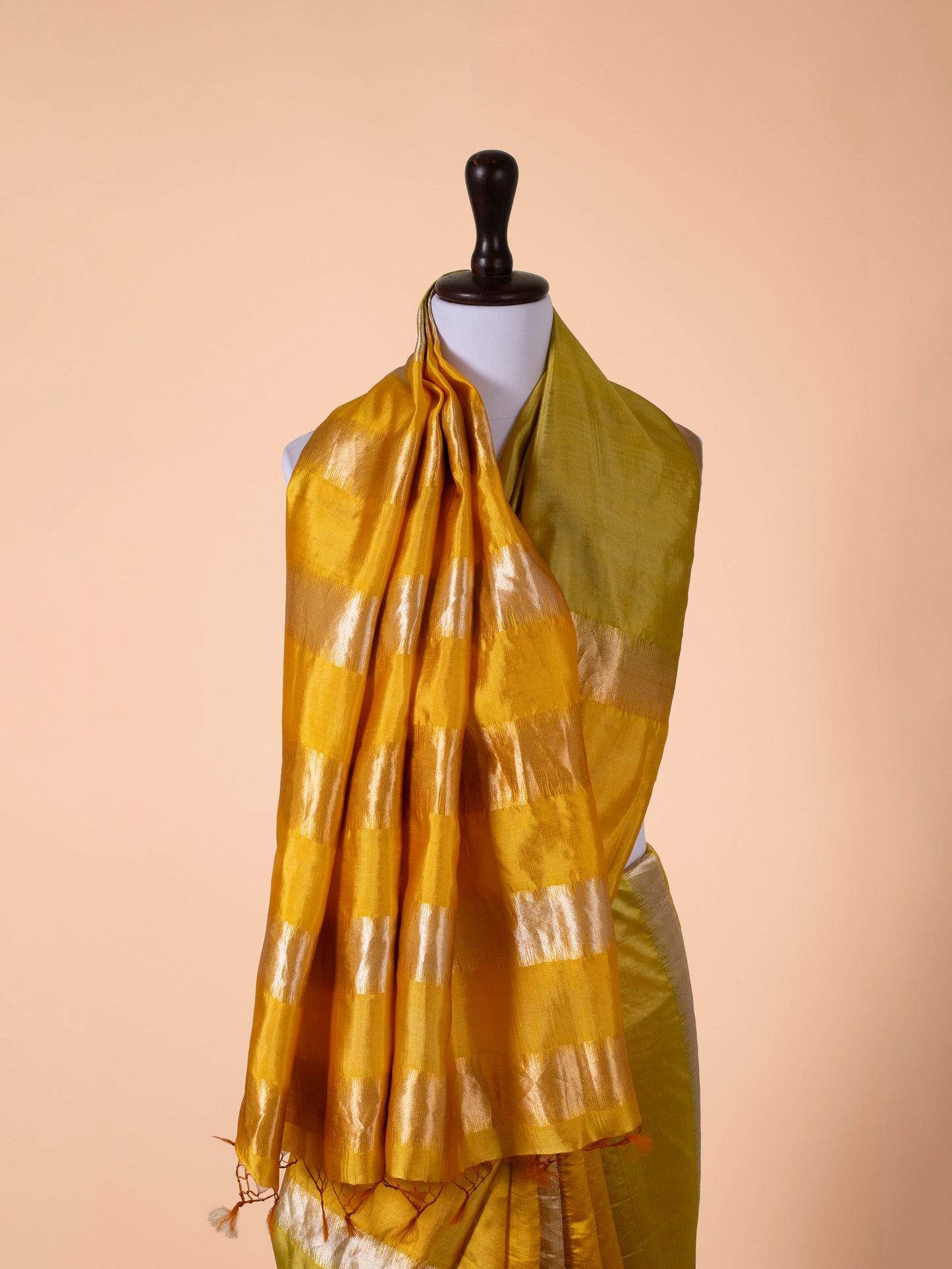 Handwoven Mustard Silk Saree