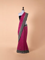 Handwoven Rani Pink Georgette Saree