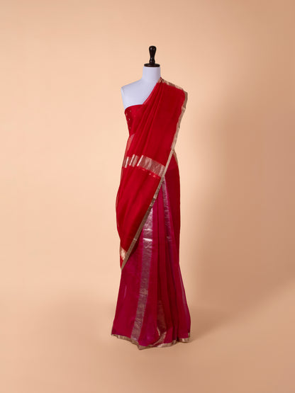 Handwoven Red Silk Saree