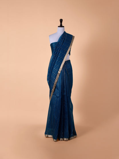 Handwoven Blue Organza Saree