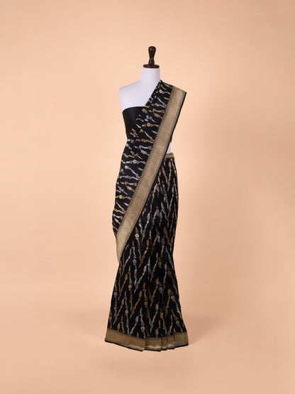 Handwoven Black Silk Saree