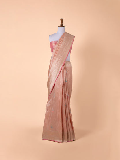 Handwoven Peach Silk Saree