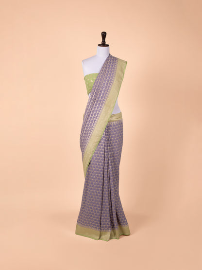 Handwoven Purple Georgette Saree