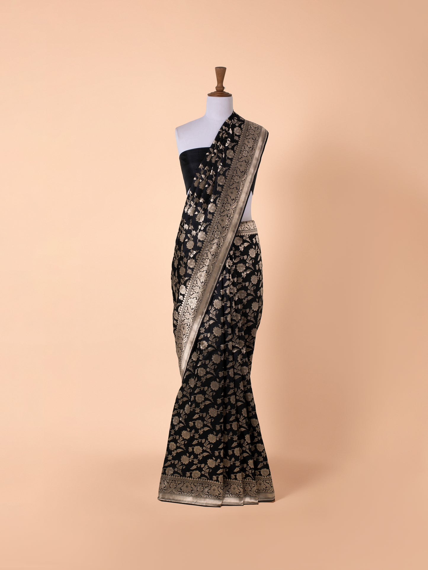 Handwoven Black Silk Saree