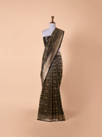 Handwoven Black Silk Saree