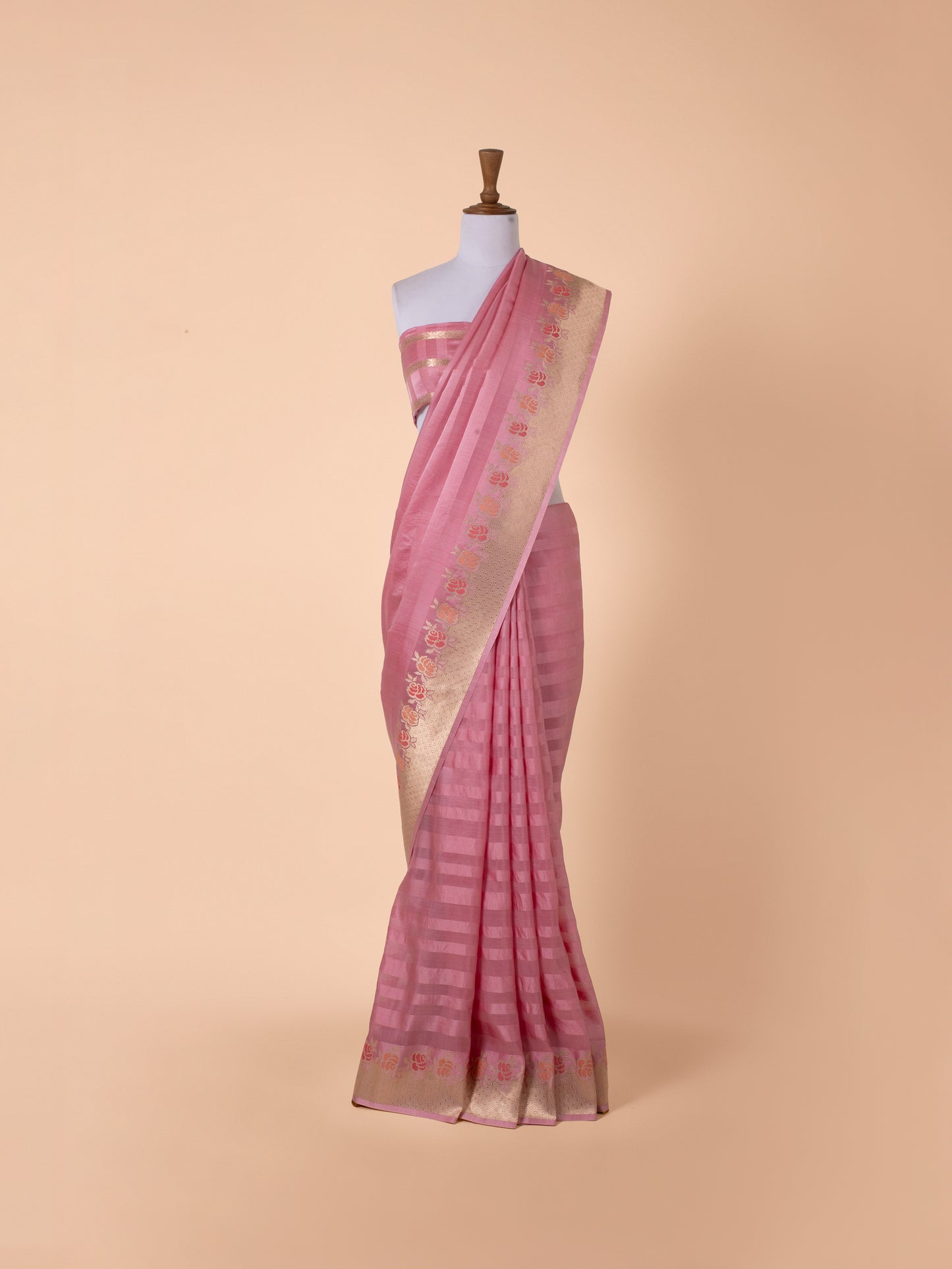 Handwoven Pink Silk Saree