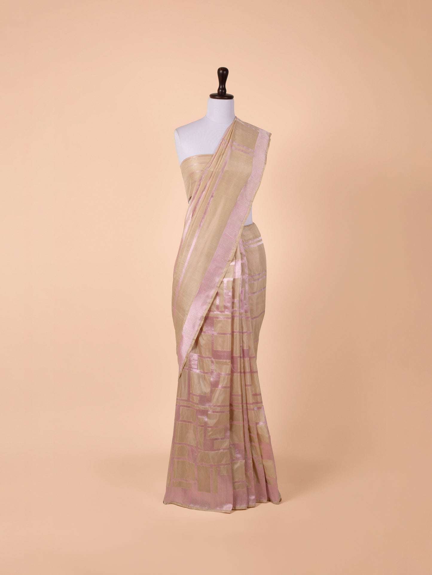 Handwoven Beige Silk Saree