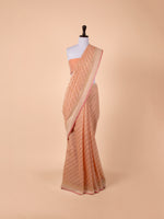 Handwoven Peach Cotton Saree