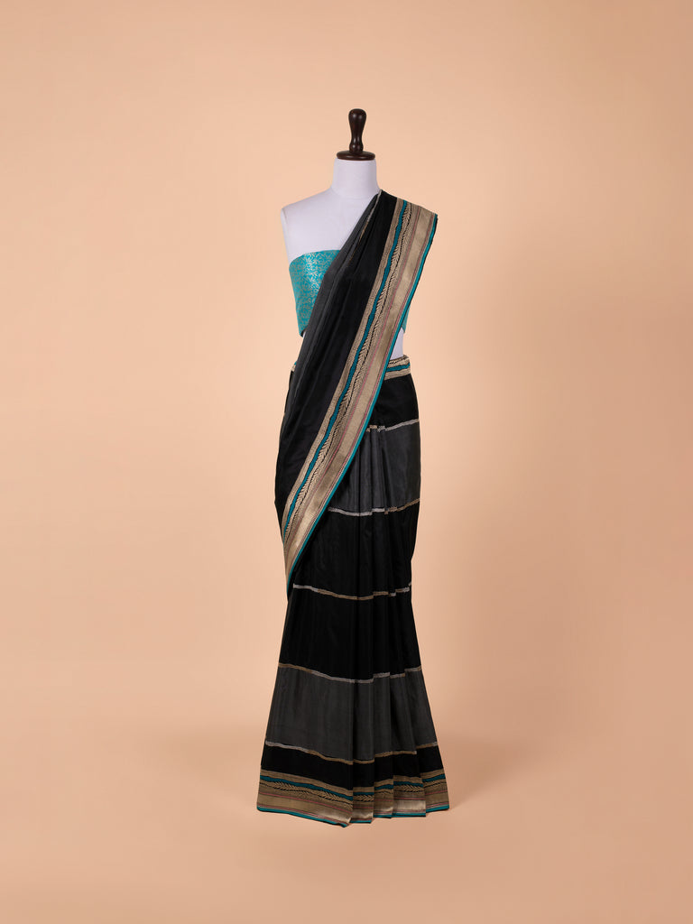 Handwoven Black Silk Saree