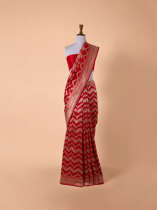 Handwoven Red Silk Saree