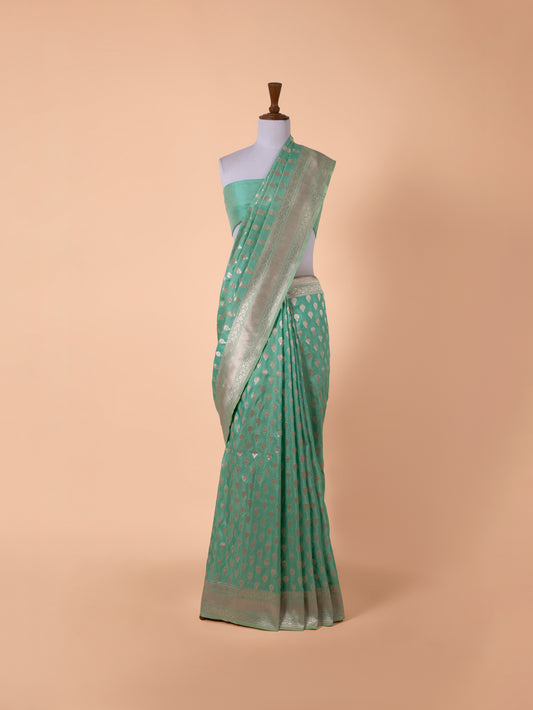 Handwoven Sea Green Silk Saree