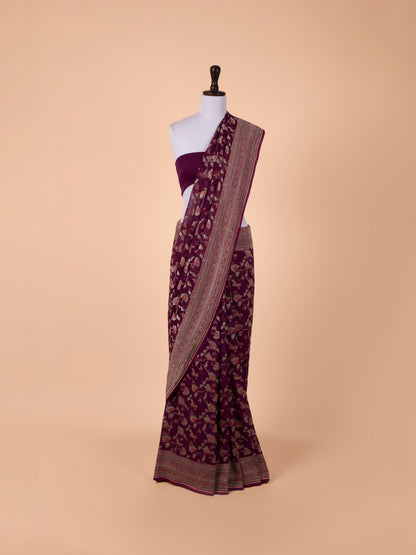 Handwoven Garnet Silk Saree