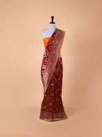 Handwoven Maroon Silk Saree