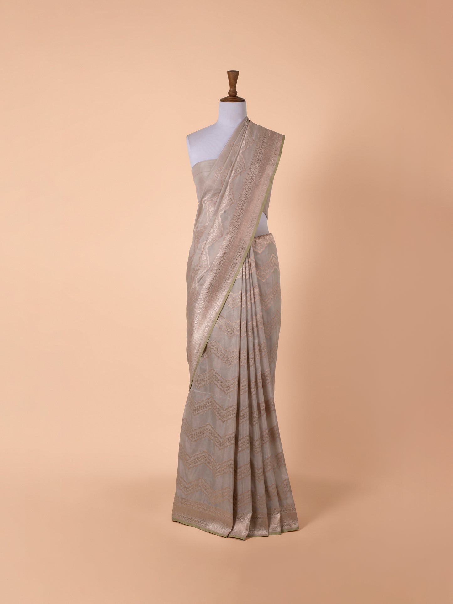 Handwoven Beige Silk Saree