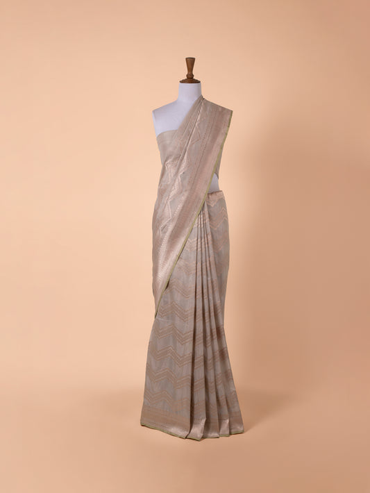 Handwoven Beige Silk Saree