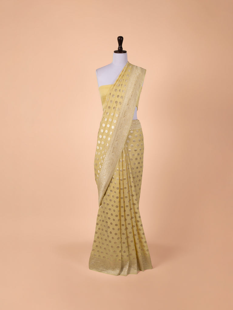 Handwoven Yellow Georgette Saree