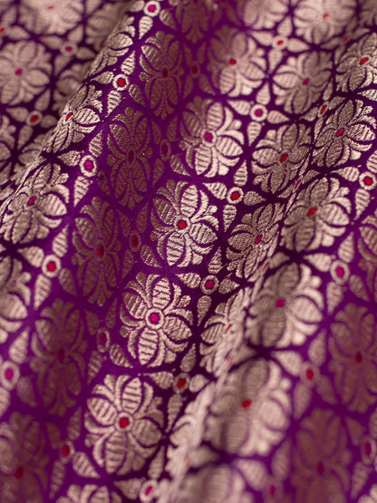 Handwoven Purple Silk Blouse Fabric