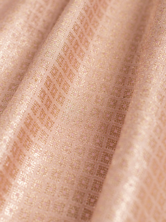 Handwoven Peach Silk Blouse Fabric