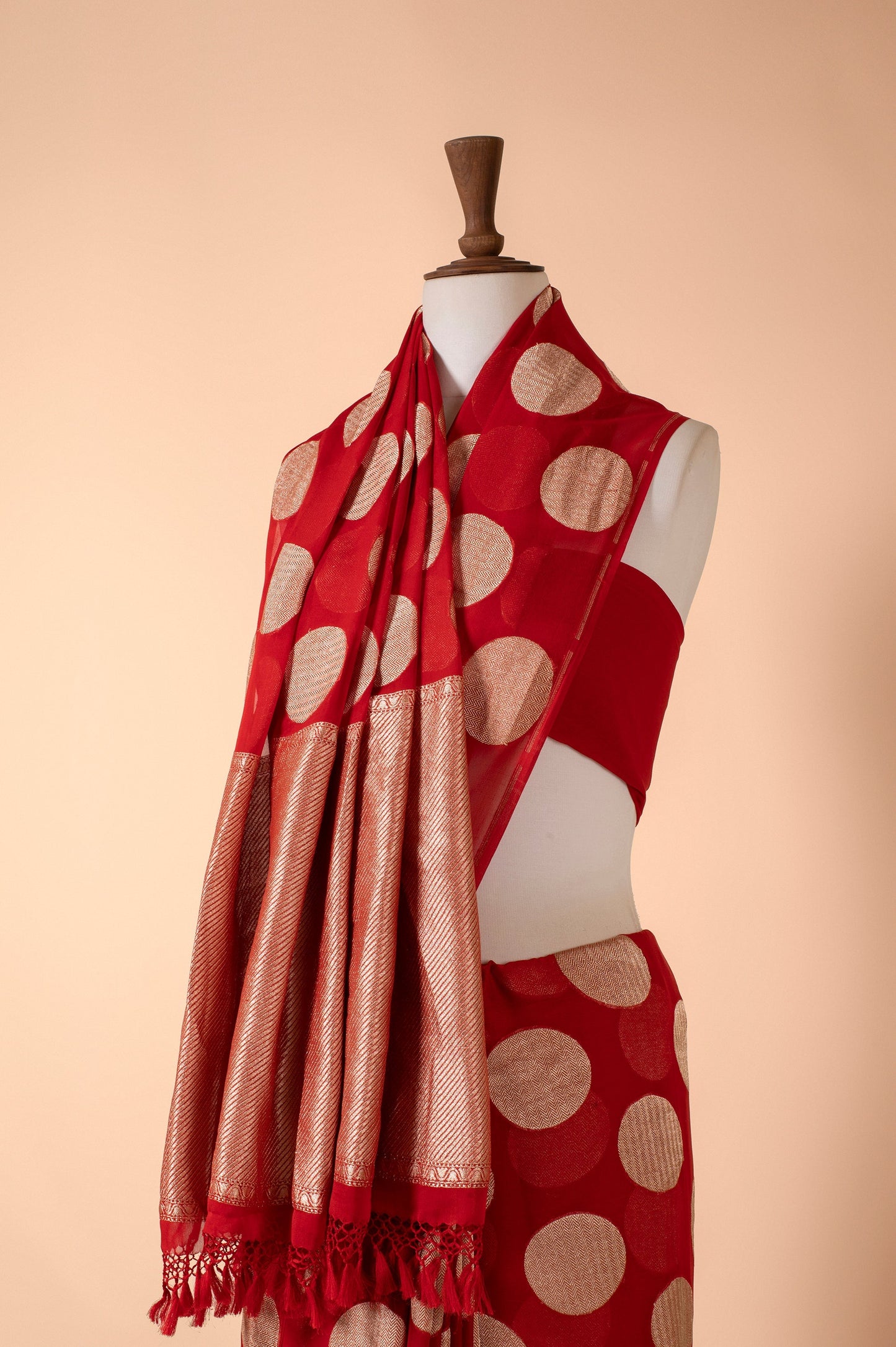 Kajol in Handwoven Red Georgette Saree