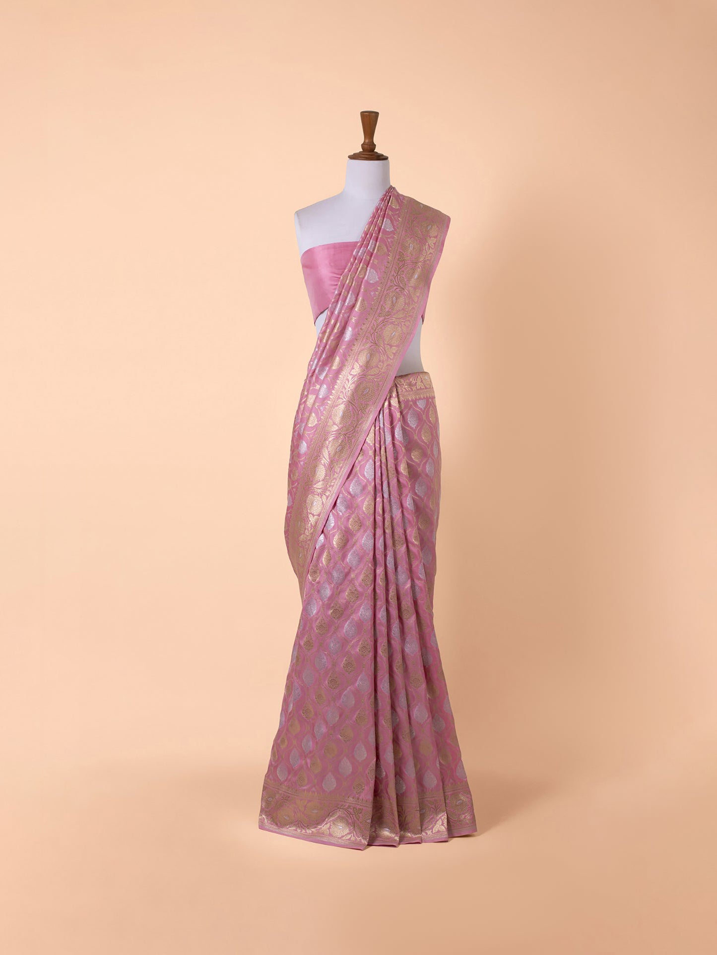 Handwoven Pink Silk Saree