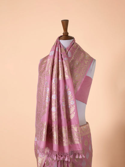 Handwoven Pink Silk Saree