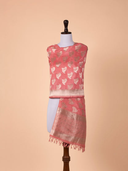 Handwoven Pink Silk Dupatta